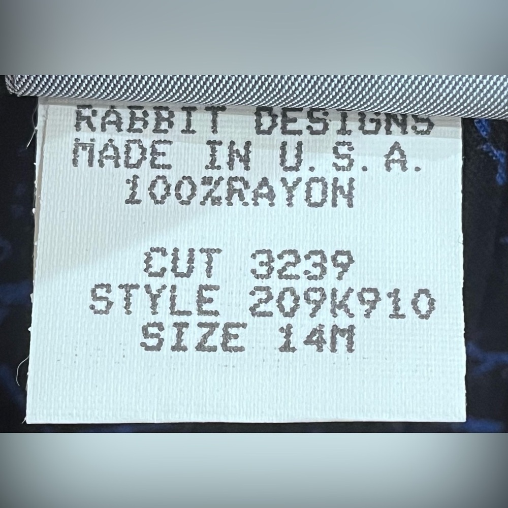 NWT Vintage Rabbit Rabbit Rabbit Designs midi short sleeve dress. - Picture 9 of 15